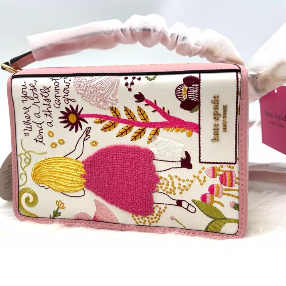 AUTH NWT $398 Kate Spade New York Storyteller Secret Garden Embroidered Bag NEW - Picture 4 of 9